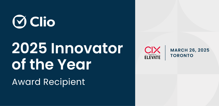 Clio 2025 innovator of the year award by CIX summit